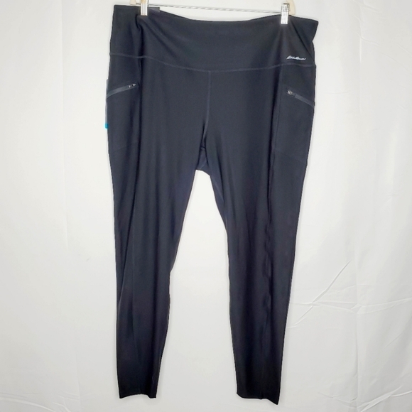 Eddie Bauer Trail Tight Leggings Sz 2X Black Zip Pockets Pull-on Activewear NEW - Picture 11 of 11